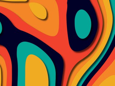 kağıt ile 3D arka plan şekilleri kesim. Soyut kağıt kitap kapağı için şablon arka plan bölmek. Kağıt arka plan kes. Soyut gerçekçi kağıt dekorasyon tasarımı için