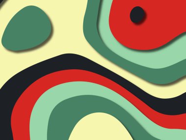 kağıt ile 3D arka plan şekilleri kesim. Soyut kağıt kitap kapağı için şablon arka plan bölmek. Kağıt arka plan kes. Soyut gerçekçi kağıt dekorasyon tasarımı için