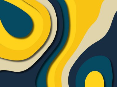 kağıt ile 3D arka plan şekilleri kesim. Soyut kağıt kitap kapağı için şablon arka plan bölmek. Kağıt arka plan kes. Soyut gerçekçi kağıt dekorasyon tasarımı için