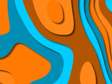 kağıt ile 3D arka plan şekilleri kesim. Soyut kağıt kitap kapağı için şablon arka plan bölmek. Kağıt arka plan kes. Soyut gerçekçi kağıt dekorasyon tasarımı için