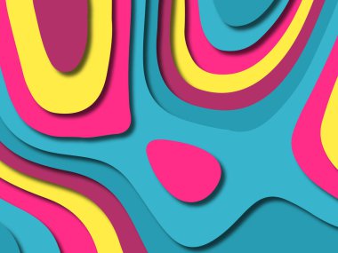 kağıt ile 3D arka plan şekilleri kesim. Soyut kağıt kitap kapağı için şablon arka plan bölmek. Kağıt arka plan kes. Soyut gerçekçi kağıt dekorasyon tasarımı için