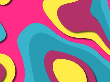 kağıt ile 3D arka plan şekilleri kesim. Soyut kağıt kitap kapağı için şablon arka plan bölmek. Kağıt arka plan kes. Soyut gerçekçi kağıt dekorasyon tasarımı için