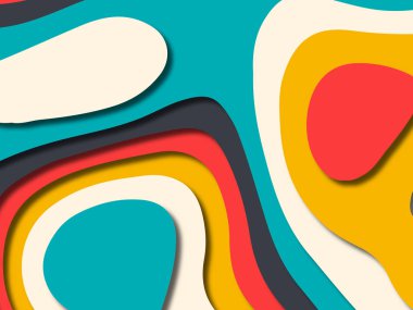 kağıt ile 3D arka plan şekilleri kesim. Soyut kağıt kitap kapağı için şablon arka plan bölmek. Kağıt arka plan kes. Soyut gerçekçi kağıt dekorasyon tasarımı için