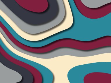 kağıt ile 3D arka plan şekilleri kesim. Soyut kağıt kitap kapağı için şablon arka plan bölmek. Kağıt arka plan kes. Soyut gerçekçi kağıt dekorasyon tasarımı için