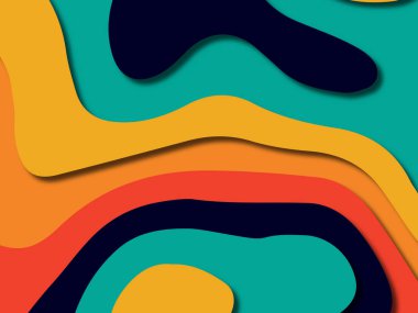 kağıt ile 3D arka plan şekilleri kesim. Soyut kağıt kitap kapağı için şablon arka plan bölmek. Kağıt arka plan kes. Soyut gerçekçi kağıt dekorasyon tasarımı için