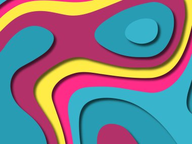 kağıt ile 3D arka plan şekilleri kesim. Soyut kağıt kitap kapağı için şablon arka plan bölmek. Kağıt arka plan kes. Soyut gerçekçi kağıt dekorasyon tasarımı için