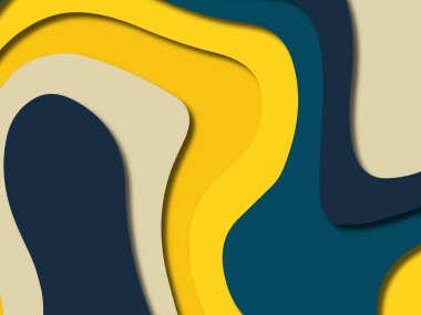 kağıt ile 3D arka plan şekilleri kesim. Soyut kağıt kitap kapağı için şablon arka plan bölmek. Kağıt arka plan kes. Soyut gerçekçi kağıt dekorasyon tasarımı için