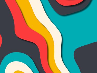 kağıt ile 3D arka plan şekilleri kesim. Soyut kağıt kitap kapağı için şablon arka plan bölmek. Kağıt arka plan kes. Soyut gerçekçi kağıt dekorasyon tasarımı için