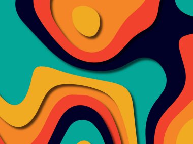 kağıt ile 3D arka plan şekilleri kesim. Soyut kağıt kitap kapağı için şablon arka plan bölmek. Kağıt arka plan kes. Soyut gerçekçi kağıt dekorasyon tasarımı için