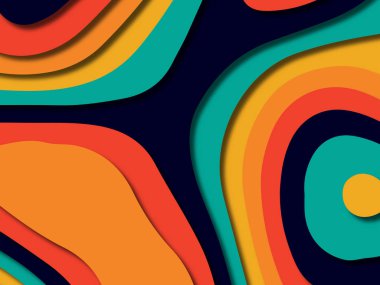 kağıt ile 3D arka plan şekilleri kesim. Soyut kağıt kitap kapağı için şablon arka plan bölmek. Kağıt arka plan kes. Soyut gerçekçi kağıt dekorasyon tasarımı için