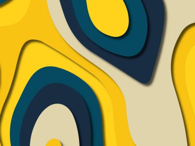 kağıt ile 3D arka plan şekilleri kesim. Soyut kağıt kitap kapağı için şablon arka plan bölmek. Kağıt arka plan kes. Soyut gerçekçi kağıt dekorasyon tasarımı için