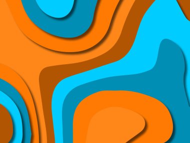 kağıt ile 3D arka plan şekilleri kesim. Soyut kağıt kitap kapağı için şablon arka plan bölmek. Kağıt arka plan kes. Soyut gerçekçi kağıt dekorasyon tasarımı için