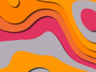 kağıt ile 3D arka plan şekilleri kesim. Soyut kağıt kitap kapağı için şablon arka plan bölmek. Kağıt arka plan kes. Soyut gerçekçi kağıt dekorasyon tasarımı için