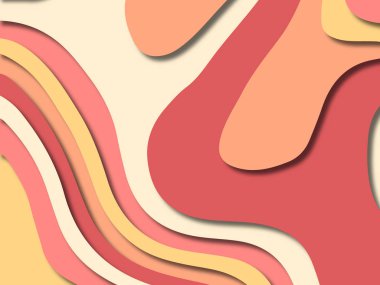 kağıt ile 3D arka plan şekilleri kesim. Soyut kağıt kitap kapağı için şablon arka plan bölmek. Kağıt arka plan kes. Soyut gerçekçi kağıt dekorasyon tasarımı için