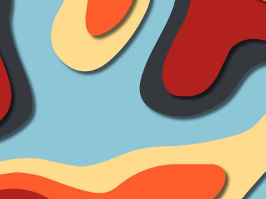 kağıt ile 3D arka plan şekilleri kesim. Soyut kağıt kitap kapağı için şablon arka plan bölmek. Kağıt arka plan kes. Soyut gerçekçi kağıt dekorasyon tasarımı için