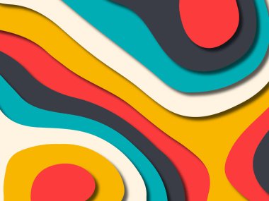 kağıt ile 3D arka plan şekilleri kesim. Soyut kağıt kitap kapağı için şablon arka plan bölmek. Kağıt arka plan kes. Soyut gerçekçi kağıt dekorasyon tasarımı için