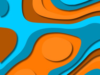 kağıt ile 3D arka plan şekilleri kesim. Soyut kağıt kitap kapağı için şablon arka plan bölmek. Kağıt arka plan kes. Soyut gerçekçi kağıt dekorasyon tasarımı için