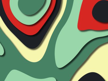 kağıt ile 3D arka plan şekilleri kesim. Soyut kağıt kitap kapağı için şablon arka plan bölmek. Kağıt arka plan kes. Soyut gerçekçi kağıt dekorasyon tasarımı için