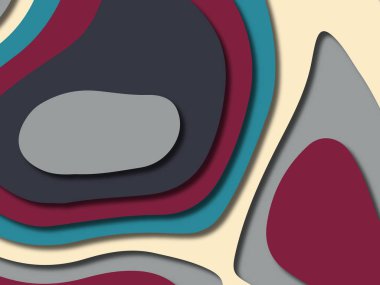 kağıt ile 3D arka plan şekilleri kesim. Soyut kağıt kitap kapağı için şablon arka plan bölmek. Kağıt arka plan kes. Soyut gerçekçi kağıt dekorasyon tasarımı için