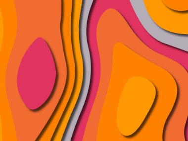 kağıt ile 3D arka plan şekilleri kesim. Soyut kağıt kitap kapağı için şablon arka plan bölmek. Kağıt arka plan kes. Soyut gerçekçi kağıt dekorasyon tasarımı için