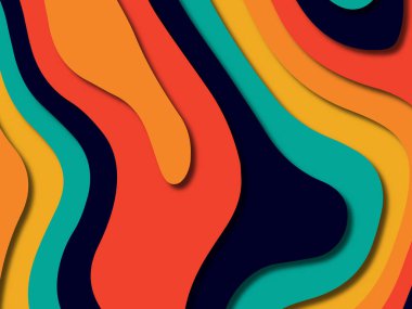 kağıt ile 3D arka plan şekilleri kesim. Soyut kağıt kitap kapağı için şablon arka plan bölmek. Kağıt arka plan kes. Soyut gerçekçi kağıt dekorasyon tasarımı için