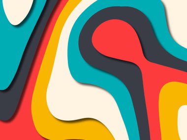 kağıt ile 3D arka plan şekilleri kesim. Soyut kağıt kitap kapağı için şablon arka plan bölmek. Kağıt arka plan kes. Soyut gerçekçi kağıt dekorasyon tasarımı için