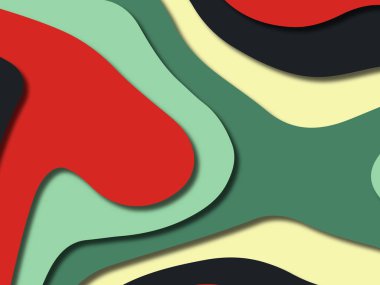 kağıt ile 3D arka plan şekilleri kesim. Soyut kağıt kitap kapağı için şablon arka plan bölmek. Kağıt arka plan kes. Soyut gerçekçi kağıt dekorasyon tasarımı için