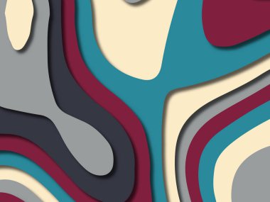 kağıt ile 3D arka plan şekilleri kesim. Soyut kağıt kitap kapağı için şablon arka plan bölmek. Kağıt arka plan kes. Soyut gerçekçi kağıt dekorasyon tasarımı için