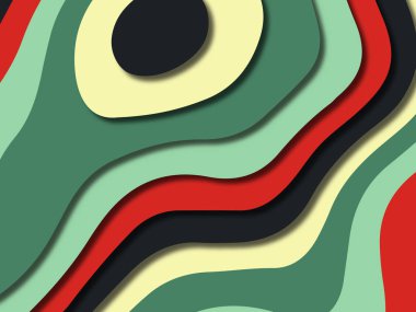 kağıt ile 3D arka plan şekilleri kesim. Soyut kağıt kitap kapağı için şablon arka plan bölmek. Kağıt arka plan kes. Soyut gerçekçi kağıt dekorasyon tasarımı için