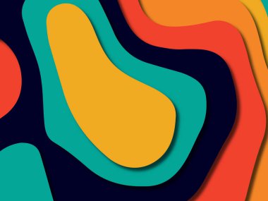 kağıt ile 3D arka plan şekilleri kesim. Soyut kağıt kitap kapağı için şablon arka plan bölmek. Kağıt arka plan kes. Soyut gerçekçi kağıt dekorasyon tasarımı için