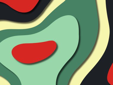 kağıt ile 3D arka plan şekilleri kesim. Soyut kağıt kitap kapağı için şablon arka plan bölmek. Kağıt arka plan kes. Soyut gerçekçi kağıt dekorasyon tasarımı için