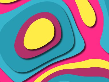 kağıt ile 3D arka plan şekilleri kesim. Soyut kağıt kitap kapağı için şablon arka plan bölmek. Kağıt arka plan kes. Soyut gerçekçi kağıt dekorasyon tasarımı için