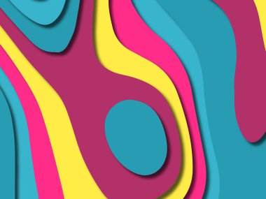 kağıt ile 3D arka plan şekilleri kesim. Soyut kağıt kitap kapağı için şablon arka plan bölmek. Kağıt arka plan kes. Soyut gerçekçi kağıt dekorasyon tasarımı için