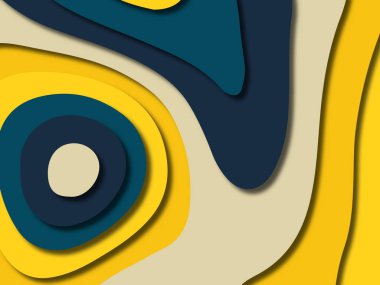 kağıt ile 3D arka plan şekilleri kesim. Soyut kağıt kitap kapağı için şablon arka plan bölmek. Kağıt arka plan kes. Soyut gerçekçi kağıt dekorasyon tasarımı için