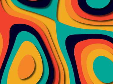 kağıt ile 3D arka plan şekilleri kesim. Soyut kağıt kitap kapağı için şablon arka plan bölmek. Kağıt arka plan kes. Soyut gerçekçi kağıt dekorasyon tasarımı için