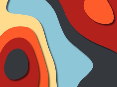 kağıt ile 3D arka plan şekilleri kesim. Soyut kağıt kitap kapağı için şablon arka plan bölmek. Kağıt arka plan kes. Soyut gerçekçi kağıt dekorasyon tasarımı için