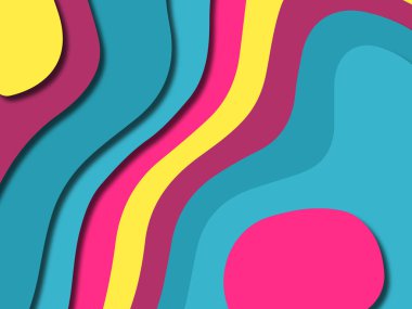 kağıt ile 3D arka plan şekilleri kesim. Soyut kağıt kitap kapağı için şablon arka plan bölmek. Kağıt arka plan kes. Soyut gerçekçi kağıt dekorasyon tasarımı için