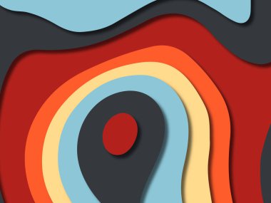 kağıt ile 3D arka plan şekilleri kesim. Soyut kağıt kitap kapağı için şablon arka plan bölmek. Kağıt arka plan kes. Soyut gerçekçi kağıt dekorasyon tasarımı için