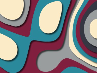 kağıt ile 3D arka plan şekilleri kesim. Soyut kağıt kitap kapağı için şablon arka plan bölmek. Kağıt arka plan kes. Soyut gerçekçi kağıt dekorasyon tasarımı için