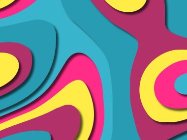 kağıt ile 3D arka plan şekilleri kesim. Soyut kağıt kitap kapağı için şablon arka plan bölmek. Kağıt arka plan kes. Soyut gerçekçi kağıt dekorasyon tasarımı için