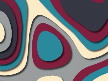 kağıt ile 3D arka plan şekilleri kesim. Soyut kağıt kitap kapağı için şablon arka plan bölmek. Kağıt arka plan kes. Soyut gerçekçi kağıt dekorasyon tasarımı için