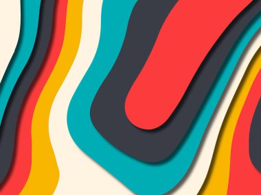 kağıt ile 3D arka plan şekilleri kesim. Soyut kağıt kitap kapağı için şablon arka plan bölmek. Kağıt arka plan kes. Soyut gerçekçi kağıt dekorasyon tasarımı için