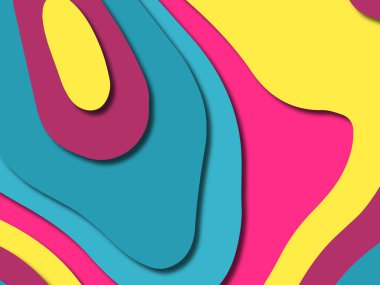 kağıt ile 3D arka plan şekilleri kesim. Soyut kağıt kitap kapağı için şablon arka plan bölmek. Kağıt arka plan kes. Soyut gerçekçi kağıt dekorasyon tasarımı için