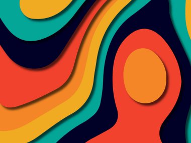 kağıt ile 3D arka plan şekilleri kesim. Soyut kağıt kitap kapağı için şablon arka plan bölmek. Kağıt arka plan kes. Soyut gerçekçi kağıt dekorasyon tasarımı için