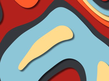 kağıt ile 3D arka plan şekilleri kesim. Soyut kağıt kitap kapağı için şablon arka plan bölmek. Kağıt arka plan kes. Soyut gerçekçi kağıt dekorasyon tasarımı için