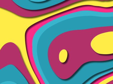 kağıt ile 3D arka plan şekilleri kesim. Soyut kağıt kitap kapağı için şablon arka plan bölmek. Kağıt arka plan kes. Soyut gerçekçi kağıt dekorasyon tasarımı için