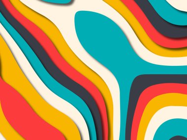 kağıt ile 3D arka plan şekilleri kesim. Soyut kağıt kitap kapağı için şablon arka plan bölmek. Kağıt arka plan kes. Soyut gerçekçi kağıt dekorasyon tasarımı için