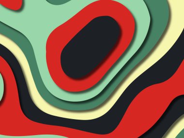 kağıt ile 3D arka plan şekilleri kesim. Soyut kağıt kitap kapağı için şablon arka plan bölmek. Kağıt arka plan kes. Soyut gerçekçi kağıt dekorasyon tasarımı için