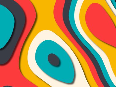 kağıt ile 3D arka plan şekilleri kesim. Soyut kağıt kitap kapağı için şablon arka plan bölmek. Kağıt arka plan kes. Soyut gerçekçi kağıt dekorasyon tasarımı için