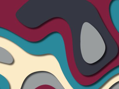 kağıt ile 3D arka plan şekilleri kesim. Soyut kağıt kitap kapağı için şablon arka plan bölmek. Kağıt arka plan kes. Soyut gerçekçi kağıt dekorasyon tasarımı için